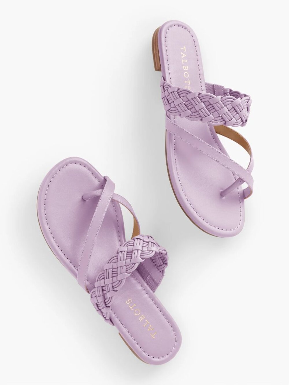 Talbots Womens Size 7 Gia Braided Sandals in Lavender Faux Leather